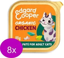 8x Edgard & Cooper Adult Paté Kuipje Organic Chicken – Kattenvoer – 85g