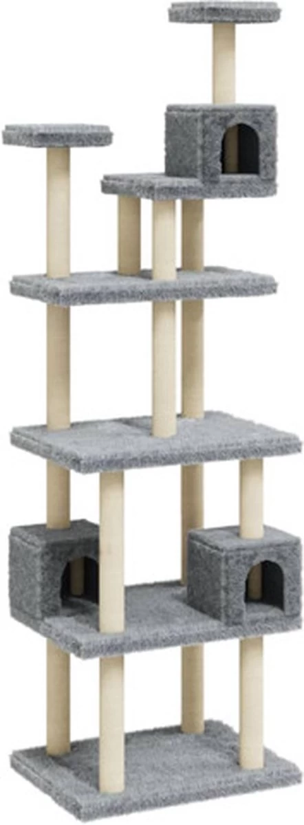 VidaXL Kattenmeubel Met Sisal Krabpalen 188 Cm Lichtgrijs